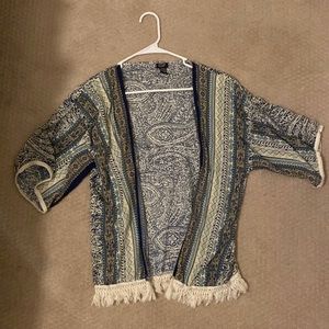 Cardigan lightweight waist length kimona